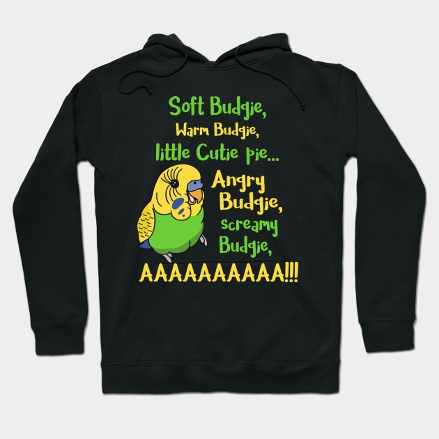 angry budgie, screamy budgie, AAAAAAAAAAAAAAA Hoodie by FandomizedRose